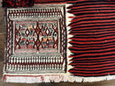 Persian Tribal Nomadic Saddle Cover Rug, Antique, Handmade, Wool, Red Ivory Black, Collectible, Shashavan