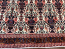 Persian Afshar Rug 6x8, Wool Hand Knotted Semi Antique Vintage Carpet, Floral Allover, Repeated Birds Flowers Vases Motifs