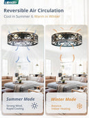 Twenty Inch Caged Ceiling Fan With Integrated Light Black