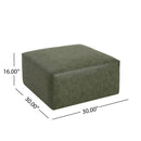 Square PU Leather Ottoman,Green