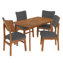47 Inch Mid Century Modern Dining Table, Solid Wood Kitchen & Dining Room Table for 4, Minimalist Table for Dining Room, Rectangular Dinette Table, Easy Assembly