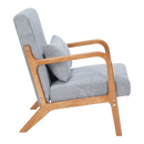 Mid-Century Modern Accent Chair, Arm Chair Living Room Chairs with Pillow Upholstered Reading Chair with Solid Wood Frame &  Living Room Bedroom Balcony (Antique Dark Grey)