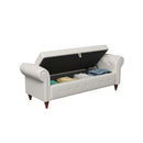 63' Bed Bench Beige Fabric