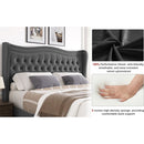 LIFT UP VELVET GRAY  FULL SIZE BED