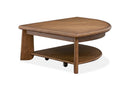 Tanner - Pie Shaped Lift Top Cocktail Table With Casters - Tawny Brown