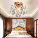 Mini Crystal Chandelier Flush Mount Gold Ceiling Light