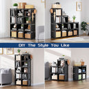 Black Twelve Cube Metal Bookcase System For Home Office