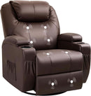 Dark Brown 360 Degree Swivel Recliner Chair With Massage