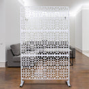 Outdoor & Indoor Metal Privacy Screen 76' H×48' W Freestanding Decorative Privacy Screen White