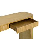 U_STYLE Sophisticated Console Table with Pine Veneer and Vertical Striped,Suitable for Entryway, Hallway, Living Room, Bedroom,Dining room