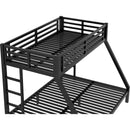 Metal Twin XL over Queen Bunk Bed for Teens and Adults,Space-Saving/Noise Reduced/No Box Spring Needed,Black