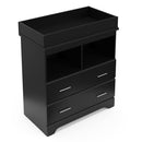 Brookside 2 Drawer Changing Table Dresser Black Topper