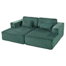 U_Style Corduroy Double Sofa Bed with 2 Pillows, Perfect for Living Rooms, Apartments, Offices