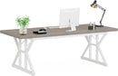 70.8 Inch Grey White Executive Desk Large Home Office