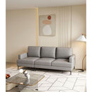 77" Gray Luxury Genuine leather match contemporary sofa with USB and type C charger,3 seats comfy coach for living room home office
