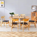 Table and chair set, ancient style solid wood dining table, imitation rattan table legs, beautiful simple solid wood dining chairation