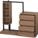 Wardrobe with 4 Drawers and 3 Shelves,Espresso