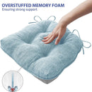 Baby Blue Memory Foam Dining Chair Cushions Set Of 4 15.5x15.5x4