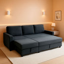 Dark Grey LShaped Convertible Sleeper Sofa Durable