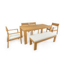 Outdoor Dining Set Rectangular Table With Umbrella Hole