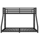 Metal Twin XL over Queen Bunk Bed for Teens and Adults,Noise Reduced/No Box Spring Needed, Black