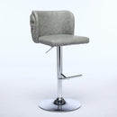 Swivel Barstools Adjusatble Seat Height With Chrome Base, Modern PU Upholstered Bar Stools with the whole Back Tufted, for Home Pub and Kitchen Island,Gray, Set of 2