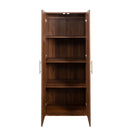High wardrobe and kitchen cabinet with 2 doors and 3 partitions to separate 4 storage spaces