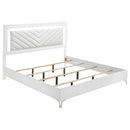 Cassia 4-piece Eastern King LED Bedroom Set White High Gloss