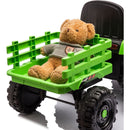 Ride on Tractor with Trailer,24V Battery Powered Electric Tractor Toy, 200wx2motor 1.86-4.97MPH/Remote Control,electric car for kids,Three speed adjustable,USB,MP3, Bluetooth,LED light, safety belt.