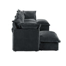 Slipcovered U Shape Sectional Wide and Deep Seat Sofa Couch, 4 Seater Sofa with French Edges Design Multiple Big Pillows, Soft Deep Seat Comfy Cloud Couch for Living Room, Apartment, Gray Corduroy