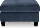 Blue Rectangular Ottoman Upholstered Modern Living Room