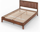 Queen Wood Platform Bed Frame With Headboard And Slats