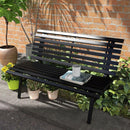 48.5" Garden Bench, Outdoor Patio Bench, Lightweight Aluminum Park Bench with Slatted Seat for Lawn, Park, Deck, Black