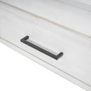 Full Size Wood Platform Bed with Upholstered Headboard and 2 Drawers, White
