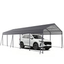 Metal Carport 13 × 26.5 ft Heavy Duty with Galvanized Steel Roof, Metal Garage Canopy with Galvanized Steel Roof & Frame, Car Tent Outdoor Storage Shed for Car, Boats and Truck - Gray