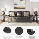 Queen Sofa Sleeper Anthracite Black Memory Foam Ultra
