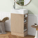 18.6' Bathroom Vanity with Sink, Bathroom Vanity Cabinet with Two-tier Shelf, Left or Right Orientation, Natural (Old Sku:WF308491AAN)