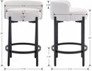 26 Inch Round Faux Leather Bar Stools Set Of 2 White