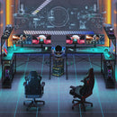 51-Inch L-Shaped Gaming Desk With LED Lights For Office