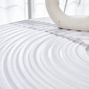Table and chair set.31.5 Inch Elegant White Marble Pattern Round Dining Table - Suction Molding Annular Texture.Paired With 4 Black High-quality PU Chairs With Arched Golden Metal Legs.