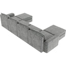 115x58" Chenille Modular Sectional Sofa,U Shaped Reversible Couch,Free Combination,6 Seat Sleeper Sofa Bed with Ottoman,Convertible Oversized Indoor Furniture for Living Room,Gray