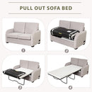 2 In 1 Velvet Sleeper Sofa With USB Port Convertible Loveseat Bed Soft Velvet Upholstery For Small Living Rooms Guests