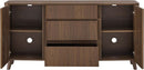 62 Inch Walnut Sideboard Buffet With Adjustable Shelves