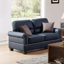 Bonded Leather 2 Piece Sofa And Loveseat Set Black