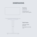 Electric Height Adjustable Standing Desk 48X24 Inches