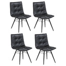 Aiken Faux Leather Upholstered Dining Side Chair Charcoal Grey (Set of 4)