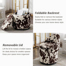 Rotating Brown Storage Ottoman With Hidden Compartment