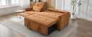 2-in-1 Sofa 82' Three-seater Sofa with Sofa Bed and Reversible Recliner, Orange Chenille