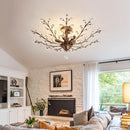 Bronze Five Light Vintage Crystal Chandelier Dimmable