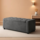 50 Inch Grey Luxurious Upholstered Storage Ottoman